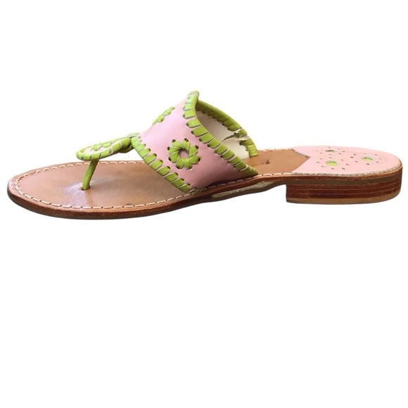 Jack Roger’s Pink Green Leather Sandals - Picture 9 of 13